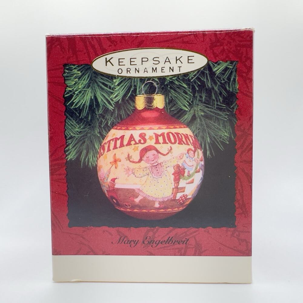 Hallmark Ornament Mary Engelbreit “Christmas Morning 1993” Glass Ball Holiday